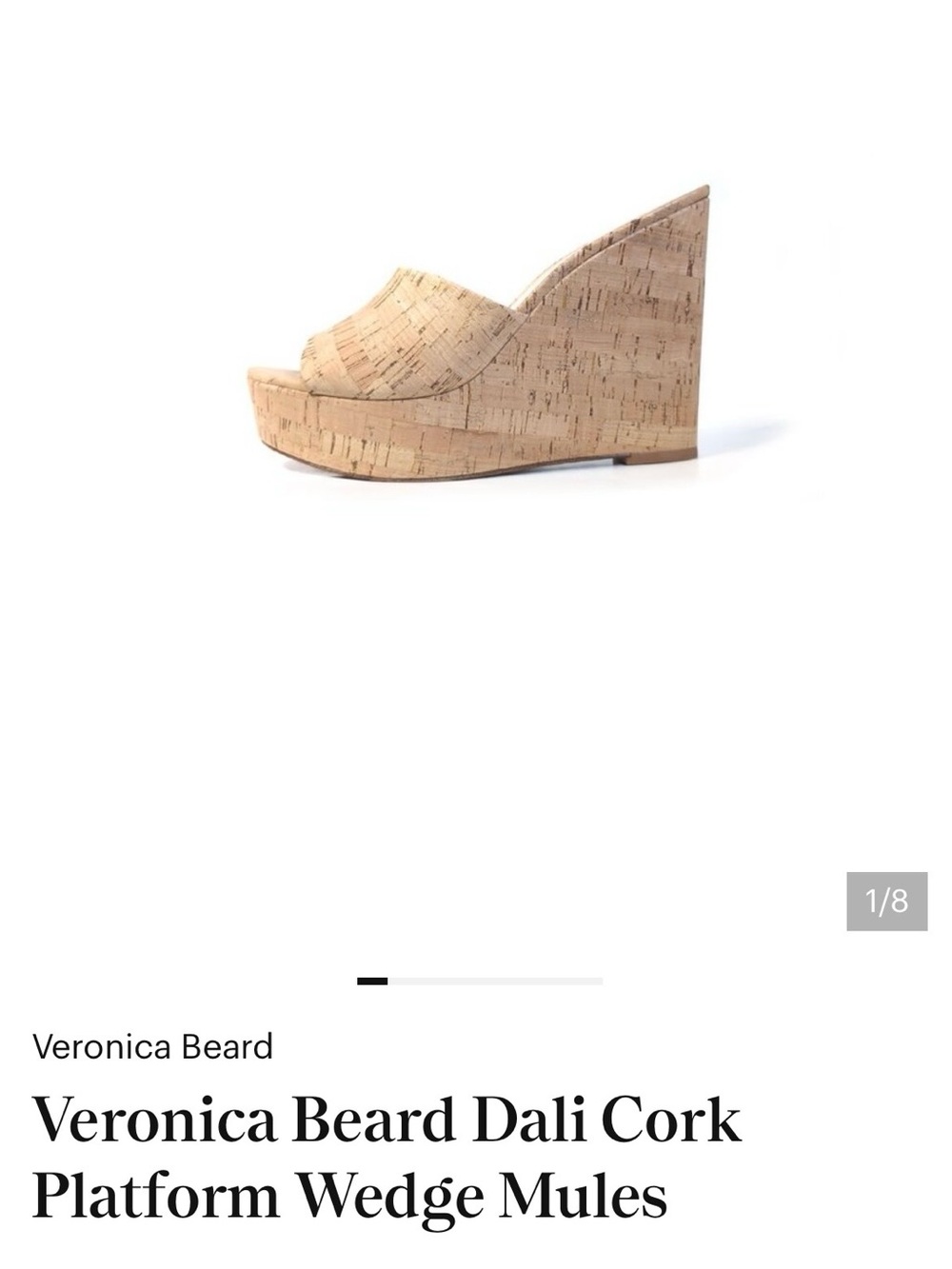 Veronica Beard Dali Cork Platform Wedge Mules - Natural Cork